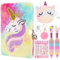 Candcamp 9 Pcs Unicorn Secret Diary With Lock Key Fluffy Secret Notebook Unicorn Journals With Wallet Pen Stickers Bracelet Fluffy Keyring For Girls Age 6-10