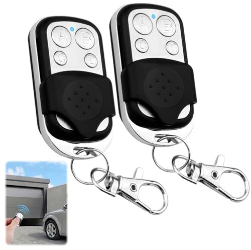 2 mandos a distancia universales para puerta y garaje, frecuencia 433,92 MHz con cobertura deslizante, clonación fácil, compatible con puertas eléctricas, puertas correderas y garajes