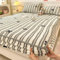 Homxi Housse de Drap,90 x 200 CM,Cache Sommier Velours de Lait Motif à Rayures et Nœuds Drap Noir Café