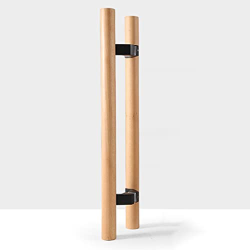 BMWJYLPM Türgriff aus Holz, zum Drücken und Ziehen, für Schiebetüren, für Eingangsbadezimmer, zweiseitiger Türgriff für Innen- und Außentüren aus Glas, Dusche, Stil 2, 80 cm