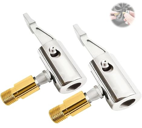 AzureRay 2X Adattatore Valvola Presta per Gonfiaggio Bici - Kit Universale per Pompe Aria e Compressori - Compatibile con Auto, Moto e Biciclette