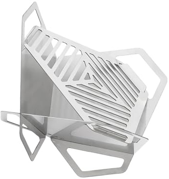 Qsvbeeqj Horno portátil plegable de acero inoxidable para barbacoas de acero inoxidable rejilla extraíble carbón estufa quemadora