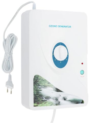 Generador de ozono 600 mg/h, purificador de aire con temporizador, ozonizador portátil para coche y apartamento, eliminador de olores para humo, mascotas, frutas y verduras, con 2 mangueras de aire y