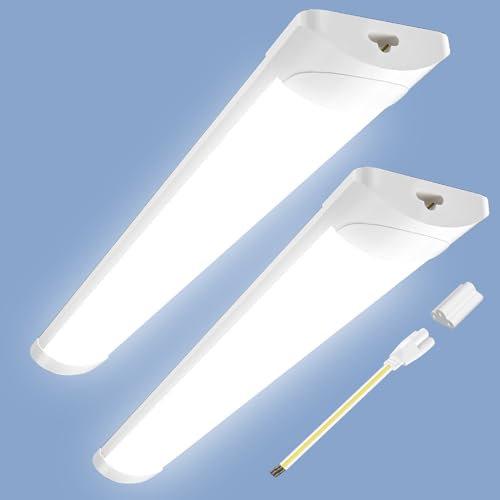 Viugreum 115cm Reglette LED Connectable 2 Pièces, 40W 6500K Blanc Froid Tube Neon Led Barre, Éclairage Plafond Lampe Etanche IP54, Lumiere pour Garage Atelier Bureau Cuisine Cave Intérieur Extérieur