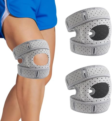 WiseJoy 2 Stück Wellness Kniebandage, Verstellbare Knieunterstützung Pain Relief Knee Braces Stabilisierende Kniehilfe Bandage Knie Stabilisierung für Sport & Alltag
