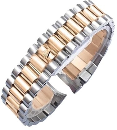 ROUHO Faltschließe Uhrenarmband Herren Massiv Edelstahl Uhr Armband Zubehör für Rolex
