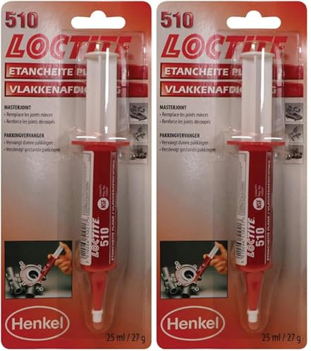 Loctite 510 Masterjoint, étanchéité plane, resine anaérobie pour surfaces métalliques, Seringue 25 ml (Lot de 2)