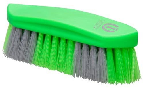 Imperial Riding Wurzelbürste IRH hart, robuste Dandybürste mit harten Borsten im Zweifarben-Design, effektive Fellreinigung für Pferde & stylischen Stall-Look, Neon Grün