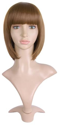 MapofBeauty 12/30cm Natürliche Weibliche Kurze Glatte Haare BOB Perücke (Hell Braun)