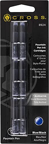 Cross Fountain pen Refill,Blue, Black For Cross Fountain Pen 6/Card