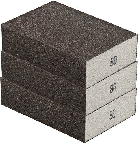 Schleifschwamm GROB 3-er Set I robuste Körnung 80, DIY, Handschleifer, für viele Materialien geeignet I hochwertiger Handschleifklotz, Schleifklotz, Schleifblock