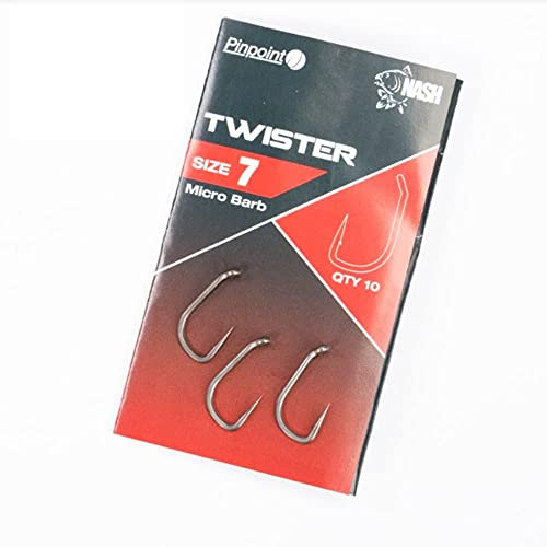 Nash Pinpoint Twister Haken ohne Widerhaken, 10 Stück, Größe 6