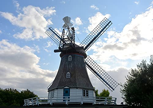 hansepuzzle 63065 - Windmühle Puzzle 260 Teile - Wissenschaft Motiv mit hochwertiger Aufbewahrung: Kartonbox und wiederverschließbarem Beutel - Format 41 × 28,7 cm