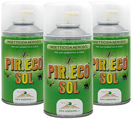 Palucart 3 Insetticida mosche zanzare insetti volanti insetti striscianti uso domestico 250 ml a base di Piretro naturale sinergizzato con Piperonil Butossido