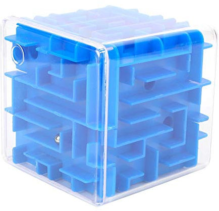 Klassisches kubisches Labyrinthspielzeug, plastisches Puzzlespielspiel Dreidimensionales Labyrinthspielzeug Kreatives Lieblingsspielzeug für Kinder(Blau)