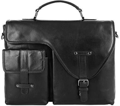 X-ZONE Aktentasche Echt Leder Herren | Business Tasche für Laptop | Dokumententasche mit Tragegriff | Bürotasche mit Steckschloss | 020105