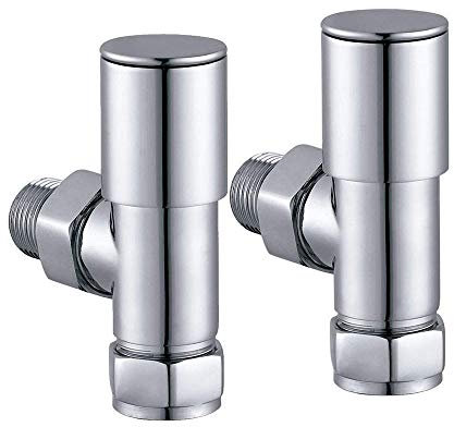 Kibath L435503 Juego de Dos válvulas y detentor para Secatoallas radiador de Circuito de Agua Caliente. Acabado Cromo Brillo