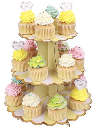 MengH-SHOP Tortenständer 3 Etagen Cupcake Ständer Muffin Ständer aus Karton für Hochzeit Party Geburtstag Baby Duschen Kuchen Dessert Torten Etagere