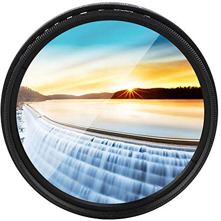 55mm Filtre ND Variable, Filtre à Densité Neutre en Verre Optique ND2ND400 Réglable Universel pour Canon pour Nikon pour Sony pour Olympus pour Fuji