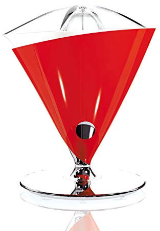 BUGATTI, Vita, Spremiagrumi Elettrico, Velocità 90-95 rotazioni al minuto, Capacità 0.6 litri, Filtro in Acciaio Inox, 80 W, Design Elegante, Colore rosso