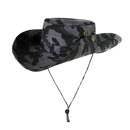 Boonie Hut Damen Herren Buschhut Sonnenschutz UV Fischerhut Safari Hut Atmungsaktive Sonnenhut Breite Krempe Sommerhut Outdoor Camouflage Cowboyhut Fischer Hut Strand Faltbar Wanderhut Gartenhut