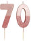 Talking Tables 70th Rose Gold Birthday Number Cake Candle Topper Dipped in Glitter