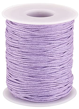 Bestewelry - Cordini in cotone cerato, 100 m, filo di cotone cerato, 1 mm, perline macramè, per creazione di gioielli, cucito, colore: lilla