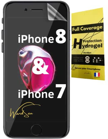 WardSan Film de Protection écran Hydrogel 3D pour Apple iPhone 7 / iPhone 8 Transparent pellicule invisible | protection intégrale | Compatible avec coques,housse, étui, TPU souple | Protecteur vitre