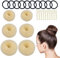 6 Stück Duttkissen, Donut Hair Bun Maker Set mit 10 Elastische Haarband und 10 u-förmige Haarnadeln, VEGCOO Duttkissen klein und groß Nylon Haardonut braun Dutt Hilfe für Kinder Frauen Mädchen (Weiß)