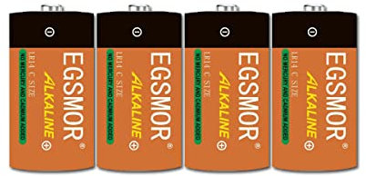 EGSMOR 1.5V C Cell High-Performance All-Purpose 7400mAh LR14 Alkaline Batteries, 5-Year Shelf Life,for Household,Office Devices and Business (8 Count)