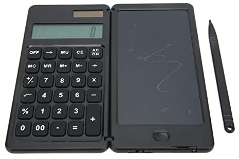 Calcolatrice Blocco Note, Unità a Doppia Alimentazione Solare e Batteria, Calcolatrice Pieghevole Multifunzione Display a 10 Cifre per Ufficio, Scuola, Casa, Disponibile per Scrivere Ripetutamente