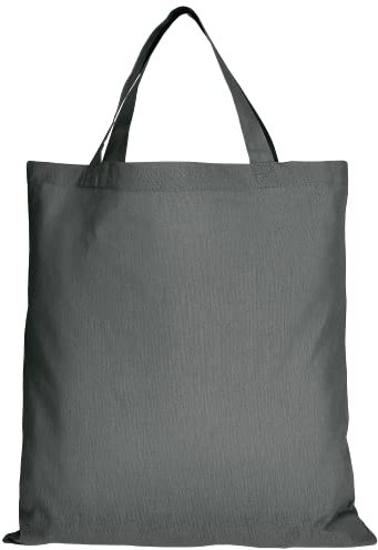 TEXXILLA 10 Stück Baumwolltasche - 28 Farben | mit Zwei kurzen Henkeln | 38x42cm | Jutebeutel | Einkaufstasche | unbedruckt, Farbe:stahlgrau, Größe:10 Stück