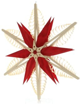 Rudolphs Schatzkiste Fensterschmuck Holzstern mit Beleuchtung BxHxT 32x32x6cm NEU Fensterbild Spanbaum Adventsstern Holz Stechen Seiffen Erzgebirge Stern Linde Fensterdeko Beleuchtung