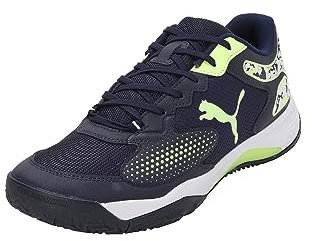 PUMA Unisex Solarcourt Rct Tennisschuh, Puma Navy Fast Yellow Puma White, 43 EU