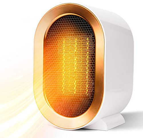 1200W Electric Heater, Low Energy Space Heater, Portable Room Heater with 2 Mode Adjustment, Low Noise, Tilt Protection and Multiple Protection, Fan Heaters for Rooms Desk, Office, Bathroom (White)