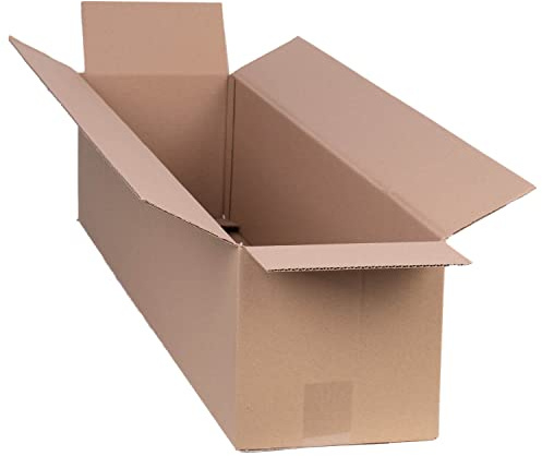 smiley pack 700 Stück Faltkartons 1000 x 200 x 200 mm braun Versandkarton Verpackungskartons 100 x 20 x 20 cm aus Wellpappe 1 wellig Karton Pappkarton Versandbox Paket Päckchen