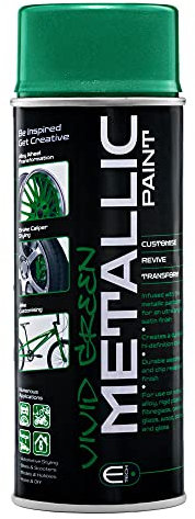 BITS4REASONS E-TECH Vivid Green Formula Metallic Spray Paint for Automotive, Bikes, Scooters, Models, Hobbies Home & DIY. For Use On Metals, Alloy, Rigid Plastic, Glass & More- Heat Rated Up To 180°c
