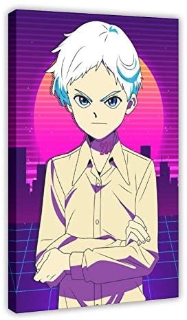 FISH DRAGATE The Promised Neverland Anime Poster 64 Leinwandposter Wandkunst Dekor Bild Gemälde für Wohnzimmer Schlafzimmer Dekoration Rahmen Stil 40 x 60 cm