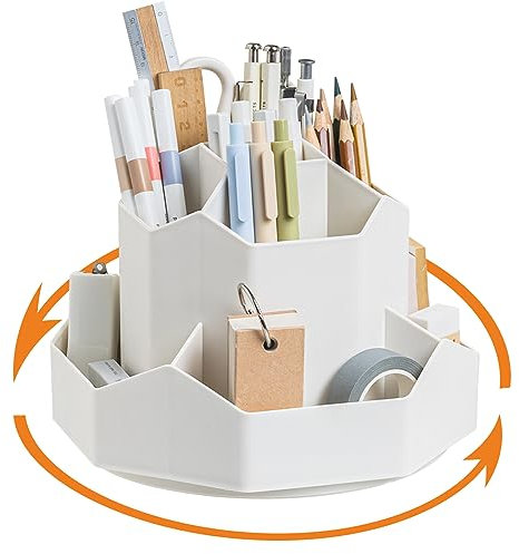 ZCXG Drehbarer Stiftehalter, Rotierende Stiftehalter, stifte Organizer, Schreibtisch Organizer 9 Fächer, 360° drehbar, Große Kapazität, Kann Bleistifte, Kugelschreiber und Pinsel, für Büro Schule