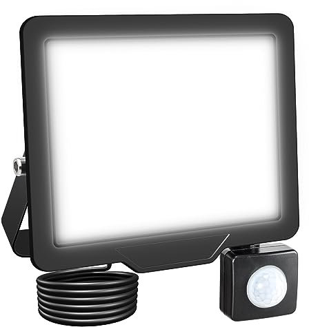 RIGIDON LED Strahler mit Bewegungsmelder 20W 2000LM LED Scheinwerfer Außenstrahler 6000K Kaltweiß IP66 Wasserdicht Fluter Außenleuchte Aussenlampe für Garten Garage Innenhöfe Sportplatz Hof