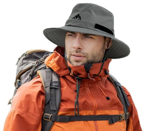 Comhats Chapeaux de pluie imperméables pour petites têtes, chapeau d'extérieur toutes saisons pour la randonnée, le golf, le safari, la pêche, la randonnée, réglable, pliable, coupe-vent 54-63 cm,