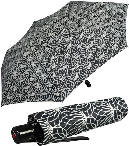 Knirps Taschenschirm Slim Duomatic Auf-Zu-Automatik mit UV-Schutz Renature - Black