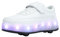 HUSKSWARE Jungen Mädchen Rollschuhe Schuhe Mit 4 Rollen Skateboardschuhe, verstellbar Jugend Schuhe mit Rollen, Weiß 33 EU