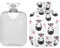 ZZXXB Cartoon Zebra Wärmflasche mit Fleece-Bezug, PVC-Wärmflasche, 1 Liter