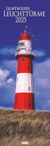DUMONT - Leuchttürme 2025 Wandkalender, 34x98cm, Fotokunst-Kalender mit Leuchttürmen von den Küsten dieser Welt, internationales Kalendarium: Lighthouses