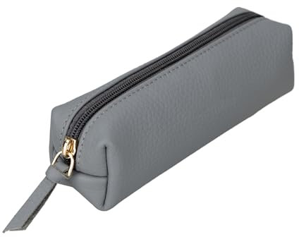 Stifte-Etui, Stylisches Stiftemäppchen mit Reißverschluss, Tasche für Kugelschreiber, Füller, Pinsel etc, Federmäppchen für Schule, Uni & Büro, Schminktasche Multibox (Grau)