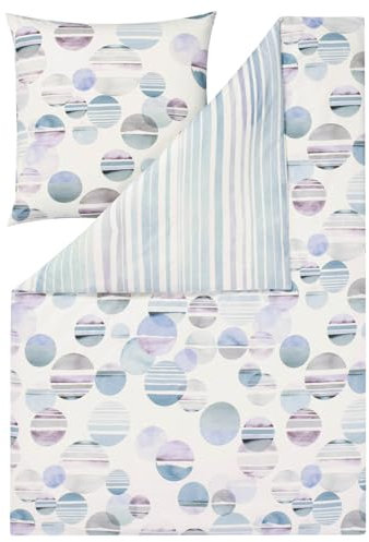 ESTELLA Mako-Satin Bettwäsche Dillon türkis 1 Bettbezug 155 x 220 cm + 1 Kissenbezug 80 x 80 cm
