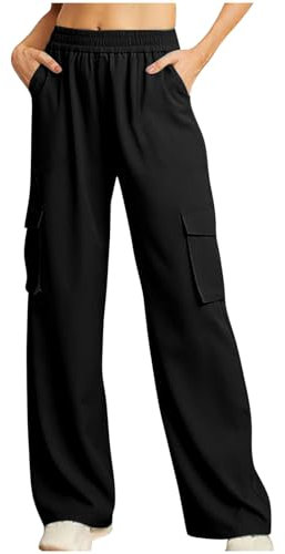 EMATOP Cargohose Damen Baggy Y2K Sommerhose Multi Taschen High Waist Jogginghose Casual Sport Wanderhose Elegant Weite Hose Lange Capri Freizeithose Sporthose Streatwear blitzangebote des Tages