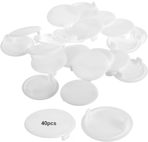 OQKAHIV Lot de 40 Bouchons en Plastique Blanc pour Trou de Meuble - Caches Vis, Couvercles Décoratifs et Rondelles de 35 mm pour une Décoration Parfaite de vos Meubles !