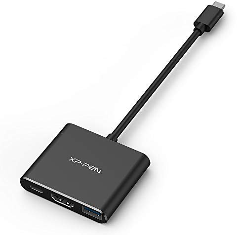 XPPen ACW01 Adaptateur Hub USB C vers USB 3.0 HDMI 4K PD, adaptateur pour tablette graphique/moniteur/TV/smartphone, adaptateur multifonctionnel 3 en 1